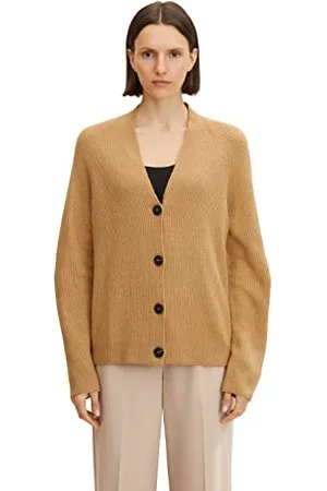 TOM TAILOR Le signore Cardigan Basic 1033279, 30263 - Soft Light Camel Melange, XL