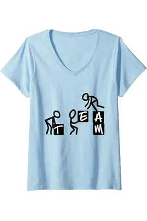 Fun Shirts Donna Squadra Maglietta con Collo a V