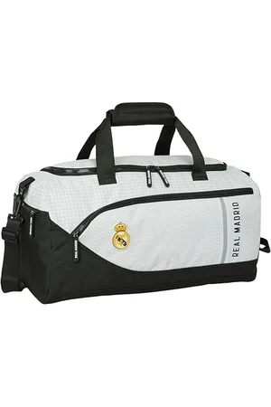 Safta Real Madrid 1st Team 24/25 – Borsa sportiva, zaino ideale per bambini di diverse età, confortevole e versatile, qualità e resistenza, 50 x 25 x 25 cm, bianco/grigio, bianco e grigio
