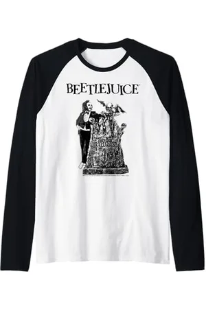 BEETLEJUICE Film Classico Gotico Art Maglia con Maniche Raglan