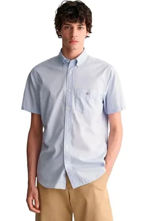 GANT REG POPLIN SS SHIRT, Camicia elee Uomo, ( LIGHT BLUE ), L