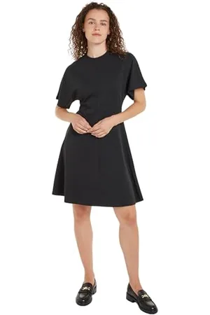 Tommy Hilfiger Abito Donna Maniche Corte, (Black), XS