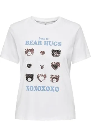 ONLY Onlkita Life Reg S/S Bear Top Box Csjrs T-Shirt, , L Donna