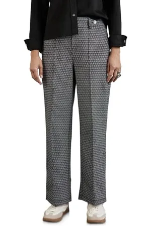 Street one A378199, Pantaloni Jacquard Donna, (Black 8286), 38W / 30L