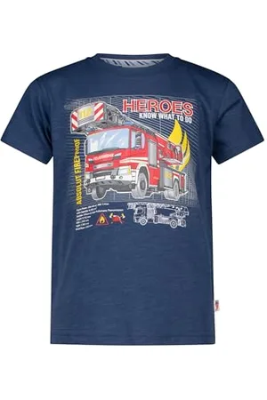 Salt & Pepper BY KIDS PARK Jungen T-Shirt mit Tollem Feuerwehr Leuchtprint, , 104-110 cm Bambini e Ragazzi