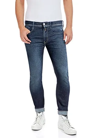 Replay Jeans Hyperflex Slim Fit Anbass da Uomo Realizzati in Materiale Riciclato con Elasticità, Blu , 33W / 30L
