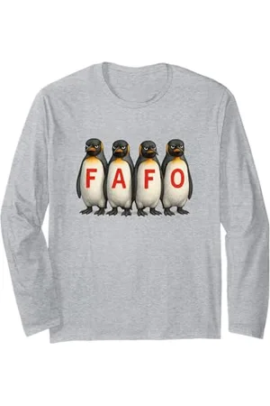 Political Protest Apparel FAFO Penguin Protest Angry Penguins Anti Tariffa Maglia a Manica