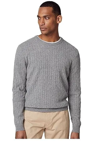 Hackett Hackett Equipaggio di Cavi in Lana di Pullover, ( Cenere), 2XL Uomo