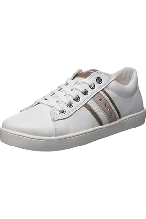 Geox J Kathe Girl F, Sneakers Bambine e ragazze, Bianco/Rosa (White/Lt Rose), 28 EU