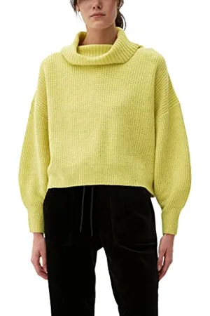 QS by s.Oliver 2121163 Maglione Lavorato a Maglia, Giallo, 44 Donna