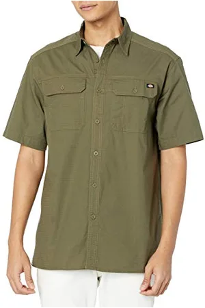 Dickies Uomo, Camicia vestibilità Rilassata Flex Ripstop SS, Verde Militare, XL