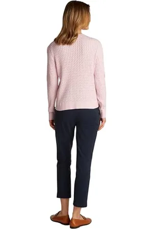 Tommy Hilfiger Donna Pullover Cable Fine Motivo a Trecce, Rosa (Heather Light ), S