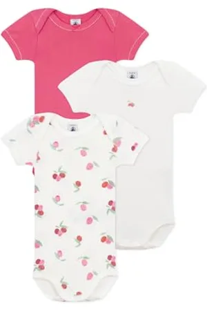 Petit Bateau A0czs Noi Body A Maniche Corte, , 3 Mesi (Pacco da 3) Unisex-Bimbi