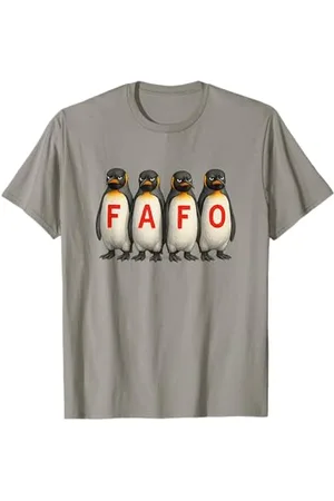 Political Protest Apparel FAFO Penguin Protest Angry Penguins Anti Tariffa Maglietta