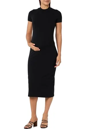 Mama;licious Mleva S/S Jrs Midi High Neck Dress Noos Vestito, , S Donna