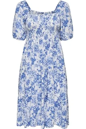 ONLY Onlstar Vienna S/S Smock Dress Wvn Abito Smocked in Viscosa, , L Donna