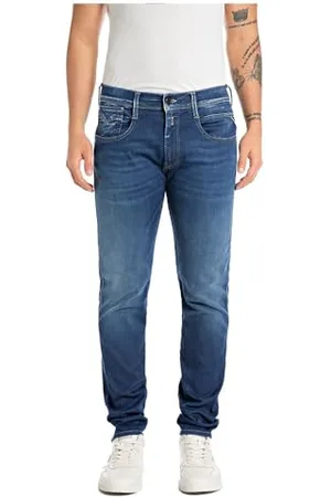 Replay Anbass Hyperflex Eco Plus Jeans, 009 Blu Medio, 34W x 32L Uomo