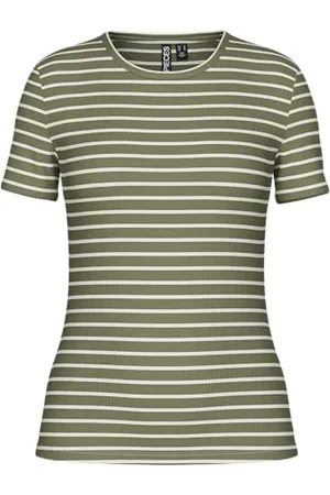 Pieces® Pcruka SS Top Noos BC T-Shirt, Verde-Deep Lichen Green, M Donna