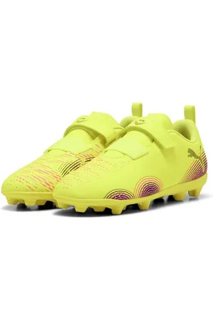 PUMA Future 8 Play V FG/AG RB JR, Scarpe da Calcio Unisex-Bambini, Yellow Alert Black-Sun Struck, 28 EU