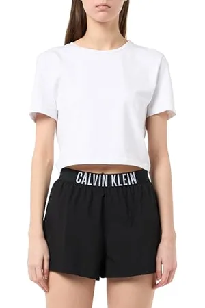 Calvin Klein Donna Pantaloncini con Fascia con Logo, Nero (Pvh ), L