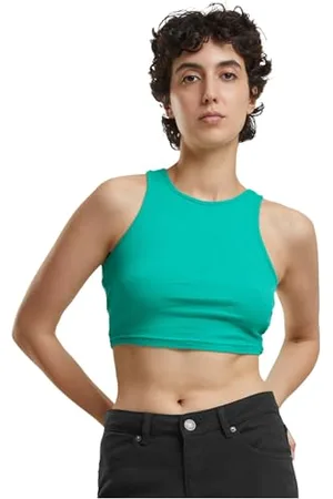 Urban classics Tb1498-ladies Cropped Rib Top Canottiera, , M Donna