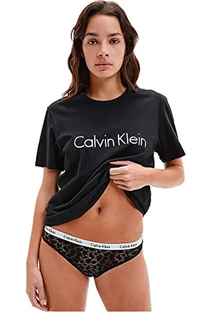 Calvin Klein Slip Bikini Modellanti Donna con Pizzo, (Black), XL