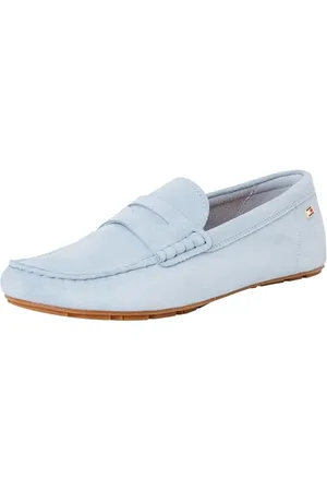 Tommy Hilfiger Donna Scarpa Driver Flag Soft Suede Loafer Elegante, Blu (Breezy Blue), 41 EU