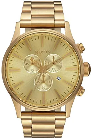 Nixon Orologio Cronógrafo Quarzo Uomo con Cinturino in Placcato in Acciaio Inox A386502-00