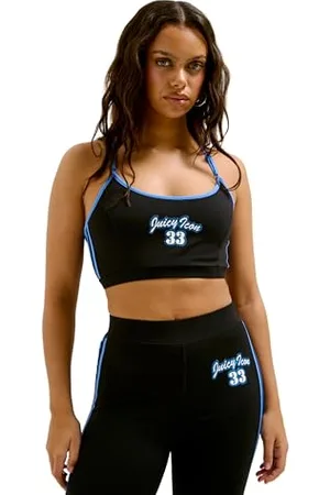 Juicy Couture Icon BH Bralette ohne Bügel mit Verstellbaren Trägern für Sport Freizeit U. Fitness in Versch. Farben Reggiseno Sportivo, , XL Donna
