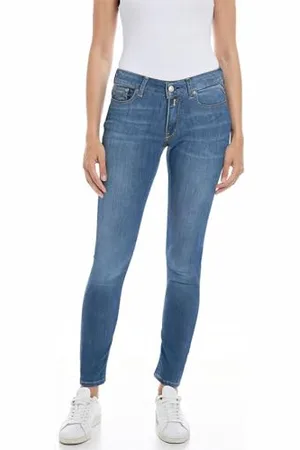 Replay Jeans da donna con power stretch, blu (Medium Blue 009), 26W / 32L