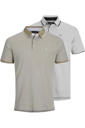 JACK & JONES Jjepaulos Polo SS 2pk MP Noos, Crockery/Confezione: W. Lgm, XL (Pacco da 2) Uomo