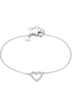 Tamaris Bracciale con ciondolo a forma di cuore – Amazon Exclusive, 21 cm, Acciaio inossidabile, Zirconia cubica