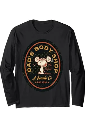 Peanuts Snoopy Festa del papà Regali Allenamento Best Dad Body Fitness Shop Maglia a Manica
