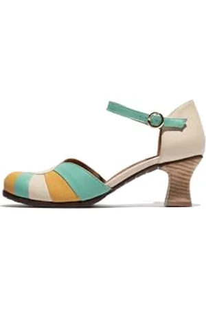 Fly London BESH087FLY, Pumps Donna, Offwhite/Spearmint/Bumblebee, 42 EU
