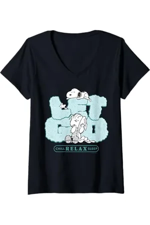Peanuts Donna - Snoopy Charlie Brown Let Go Maglietta con Collo a V