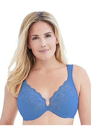 Glamorise Elegance Front Close Underwire Bra, Reggiseno a Coppa Piena Donna, (Blue), 5H (Taglia Produttore: 85H)
