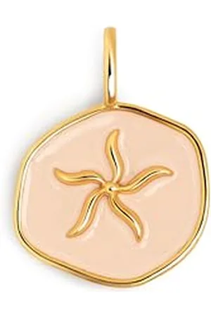 SINGULARU Charm Starfish. Ottone con Finitura Placcata 18 Kt. Medaglione con Motivo Stella e Dettagli in Smalto Colorato. Chiusura con Gancio. Gioielli da Donna