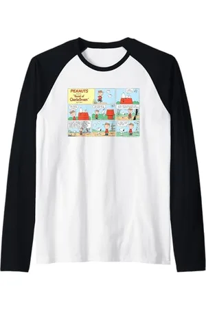 Peanuts Snoopy Charlie Brown Migliore Amico Avventura Fumetto Striscia Retro Maglia con Maniche Raglan