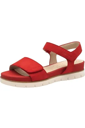 Tamaris Comfort Damen Sandalen Flach aus Leder mit Klettverschluss, Sandali con Zeppa Donna, , 36 EU
