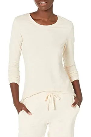 Amazon T-Shirt Girocollo a Maniche Lunghe con vestibilità Classica (Taglie Forti Disponibili) Donna, , XL