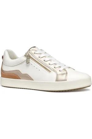 Geox D BLOMIEE J, Scarpe da Ginnastica Donna, Optic White/Nude, 37 EU
