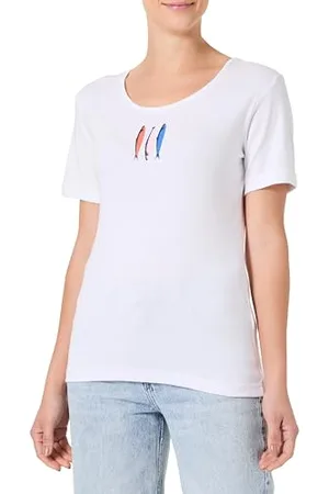 Armor.lux Armor Lux T-Shirt Sardines À Manches Courtes et col Rond en Coton Léger Femme, , M Donna