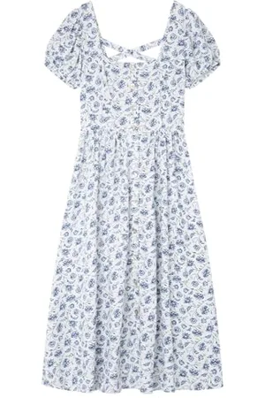 Springfield 8.t.a. Vestido Midi MC Lino ESP Cruz Vestito Casual, , 40 Donna