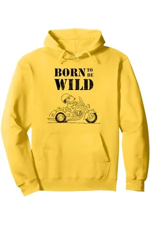 Peanuts Snoopy Sketch Born Wild Moto Classico Fumetto Felpa con Cappuccio