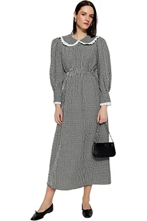 Trendyol Black-Smock Dress -Abito Svasato, 68 Donna