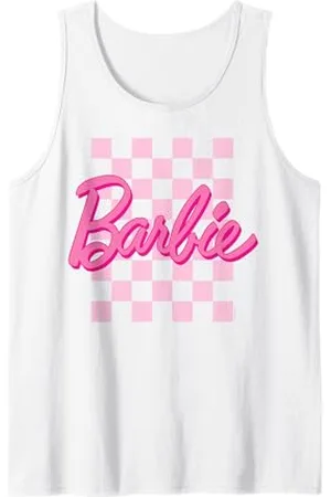 Barbie Logo Sfondo A Scacchi Canotta