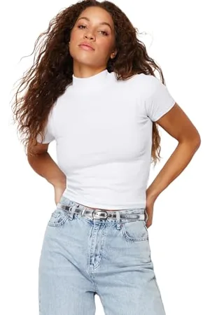 Trendyol Camicetta in Maglia Girocollo Aderente Donna Giovane Camicia, , S