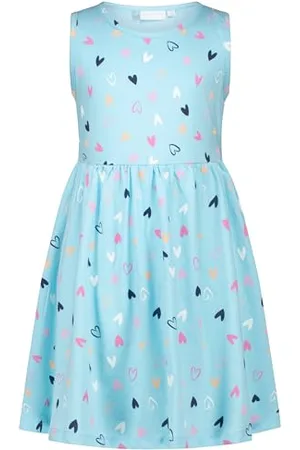 Salt & Pepper BY KIDS PARK Girls Jersey Dress Hearts AOP Vestito da Gioco, , 140 Bambina