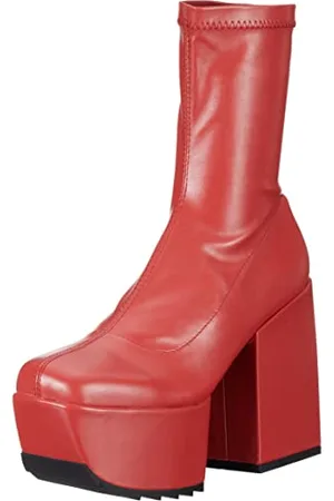 Lamoda Pretty Please, Mid Calf Boot Donna, Red Pu, 36 EU