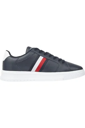 Tommy Hilfiger Supercup Lth Stripes Ess FM0FM04895, Sneaker con Suola Cupsole Uomo, Blu (Desert Sky), 46 EU